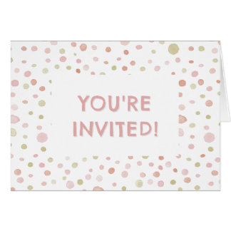Erica Confetti Watercolor Dots Birthday Einladung