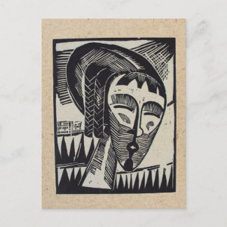 Erich Heckel woodcut post card Postkarte