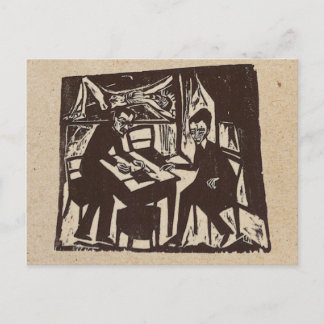 Erich Heckel woodcut post card Postkarte