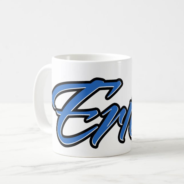 Erich Vorname Name blue Tasse Kaffeetasse (Vorderseite Links)