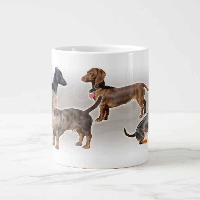 Eridox Dackelcollagen-Tunnel-bohrwagenTasse Jumbo-Tasse (Vorderseite)