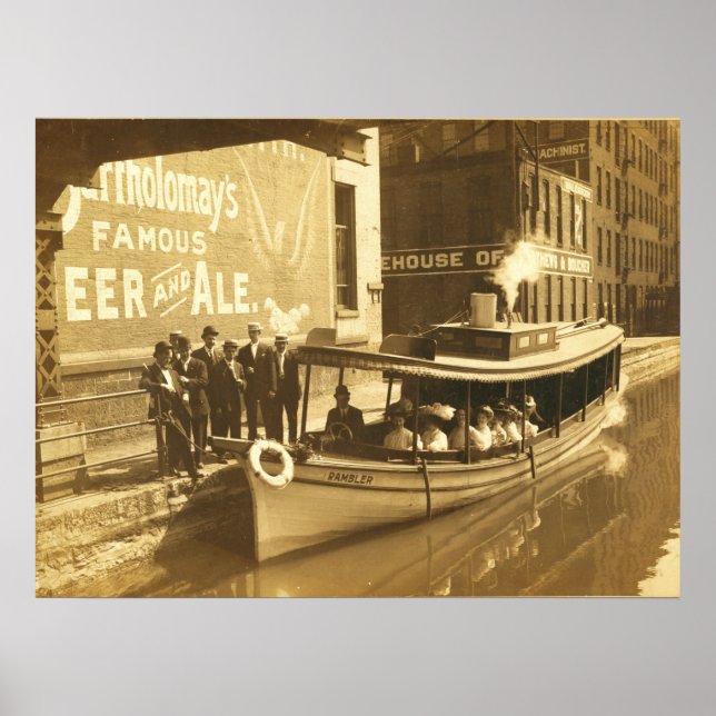 Erie Canal bei Exchange St in Downtonw Rochester N Poster (Vorne)