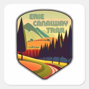 Erie Canalway Trail Farben Quadratischer Aufkleber