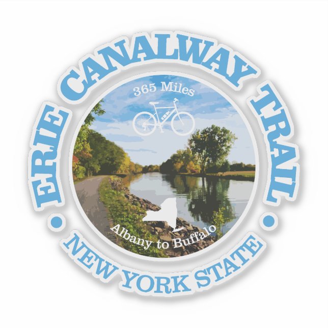 Erie Canalway Trail (Radweg c) Aufkleber (Vorderseite)