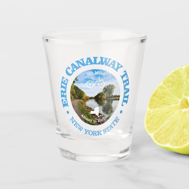 Erie Canalway Trail (Radweg c) Schnapsglas (Vorderseite)