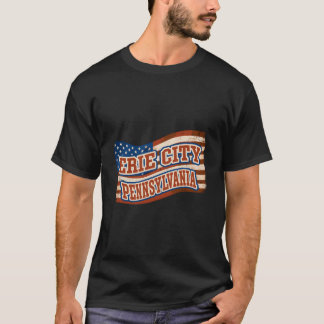 Erie City Pennsylvania Amerikanische Flagge T-Shirt