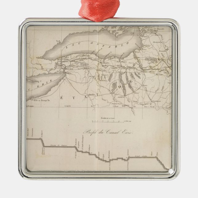 Erie-Kanal Silbernes Ornament (Vorne)