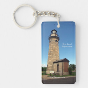 Erie Land Lighthouse Acrylrechteckige Schlüsselket Schlüsselanhänger