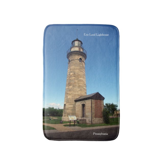 Erie Land Lighthouse bathmat Badematte (Vorderseite Vertikal)