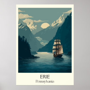 Erie Pennsylvania Vintager See Schifffahrtsgesells Poster