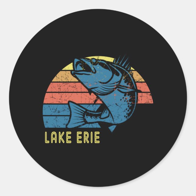 Erie-See mit Blick auf den See Runder Aufkleber (Vorderseite)
