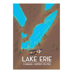 Eriesee, USA See Reisekarte Poster