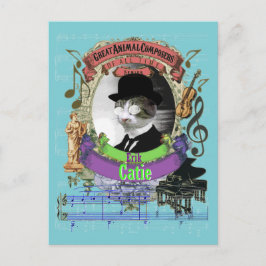 Erik Catie Cat Animal Composer Satie Spoof Postkarte