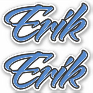 Erik Nom autocollant Stickerset bleu