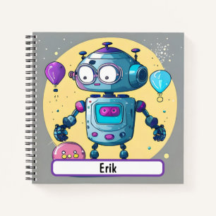 Erik the Brainy Bot with Custom Nametag Carnet