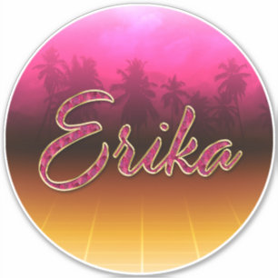 Erika Prénom Golden pink Autocollants Autocollants