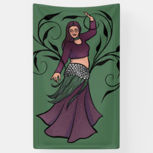 Erin Belly Dancer Burgundy Bellydance Banner