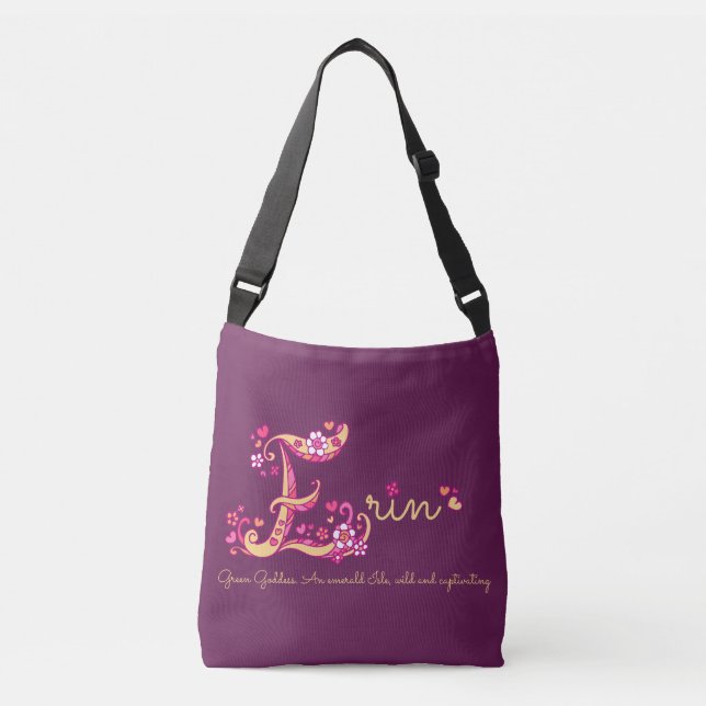 Erin E monogramme art et nom signifiant sac (Devant)