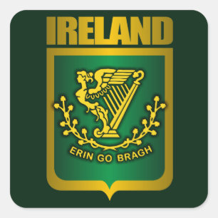 "Erin gehen Bragh" Gold Quadratischer Aufkleber