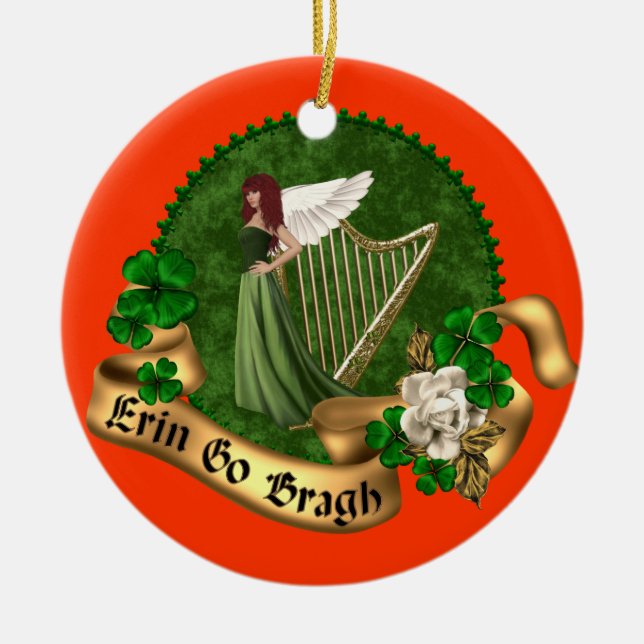 Erin gehen Bragh Iren Keramik Ornament (Vorne)