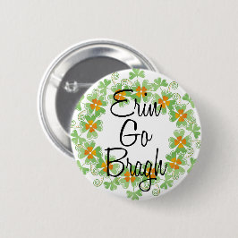 Erin gehen Bragh Kleeblatt-Knöpfe Button