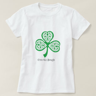 Erin gehen Bragh Kleeblatt mit keltischer T-Shirt