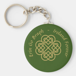 Erin Go Bragh Gold Celtic Kleeblatt Schlüsselanhänger
