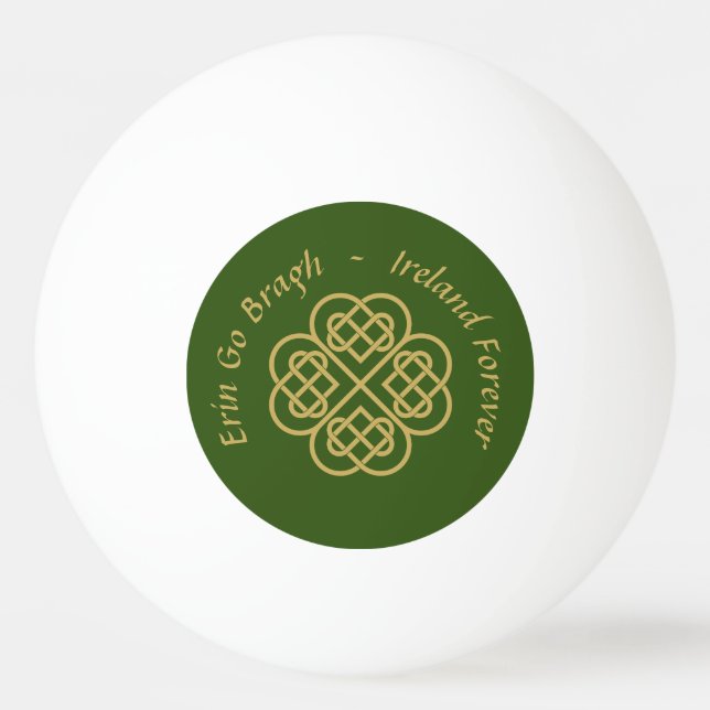Erin Go Bragh Gold Celtic Kleeblatt Tischtennisball (Vorderseite)