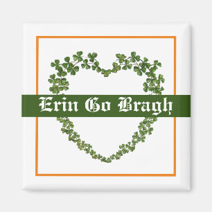 Erin Go Bragh Kleeblatt Herz Magnet