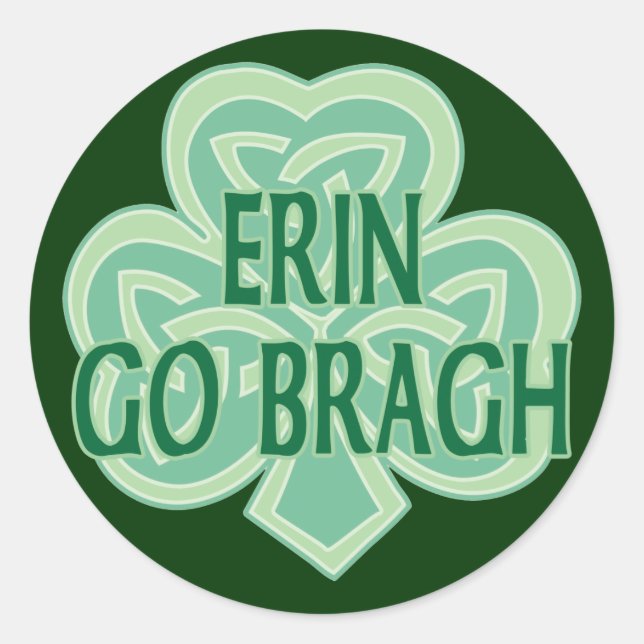 Erin Go Bragh Runder Aufkleber (Vorderseite)