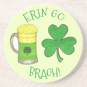 Erin Go Bragh St Patrick's Day Kleeblatt Beer Gree Untersetzer