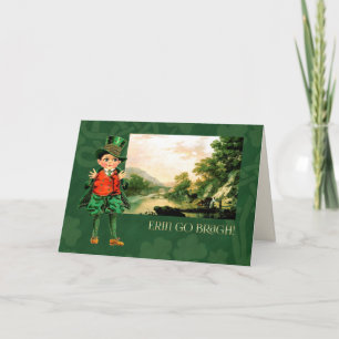 Erin Go Bragh. Vintag Little Irish Boy Karte