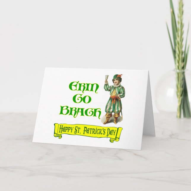 Erin Go Braugh Happy St. Patrick's Day Sprichwort Karte (Vorderseite)