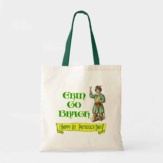 Erin Go Braugh Happy St. Patrick's Day Sprichwort Tragetasche (Vorne)