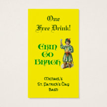 Erin Go Braugh Ticket de boisson libre personnalis