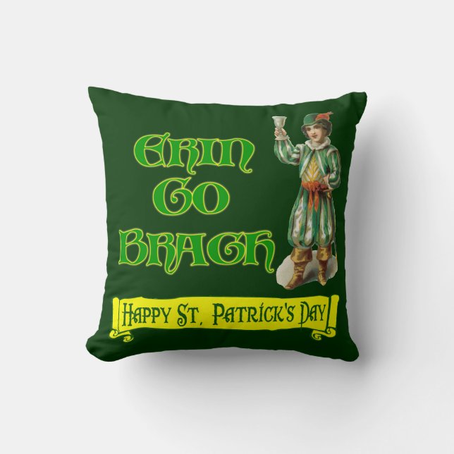 Erin Go Gragh Happy St. Patrick's Day Pillow Kissen (Vorderseite)