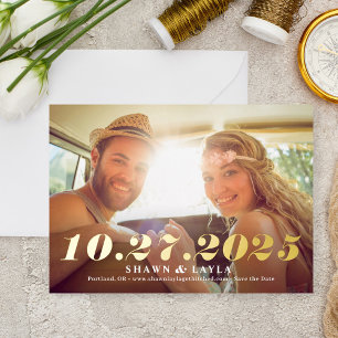Erinnerbares Datum FOIL Hochzeit Save The Date Kar Folieneinladung