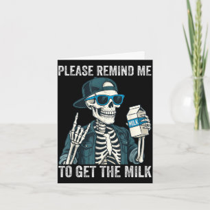 Erinnere daran, die Milch zu holen, Dad-Skelett-Va Karte