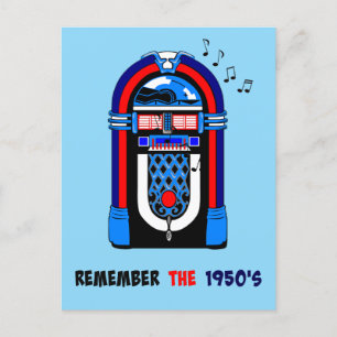 Erinnere dich an die 1950er, Musikbox, Postkarte