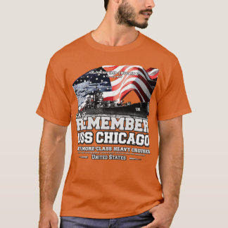 ERINNERN AN die USS Chicago CA136 Cruiser Navy Vet T-Shirt