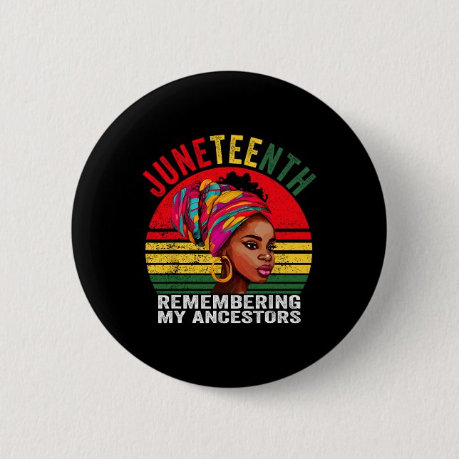 Erinnern an Juneteenth Celebrate Blac Button (Vorderseite)