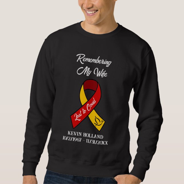 Erinnern an meine Ehefrau | Verliert an Covid Memo Sweatshirt (Vorderseite)