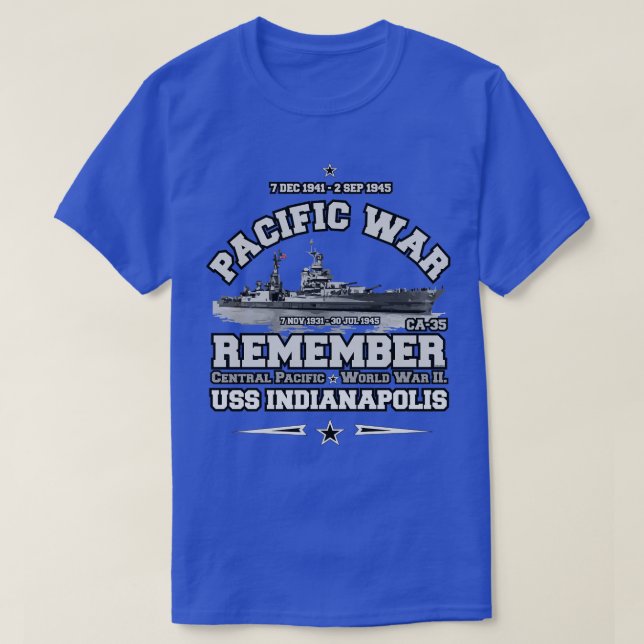 ERINNERN SIE AN DIE USS INDIANAPOLIS CA35 T-Shirt (Design vorne)