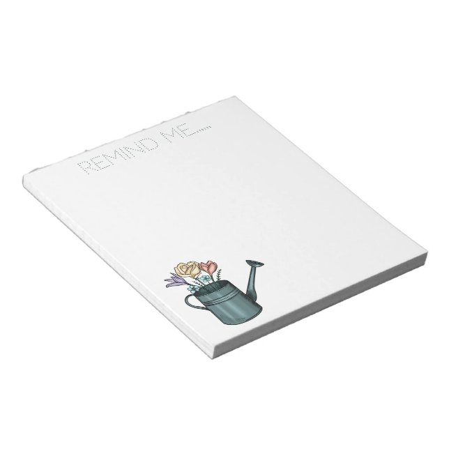 Erinnern Sie mich Blumenstrauß in Wasser kann Note Notizblock (angewinkelt)