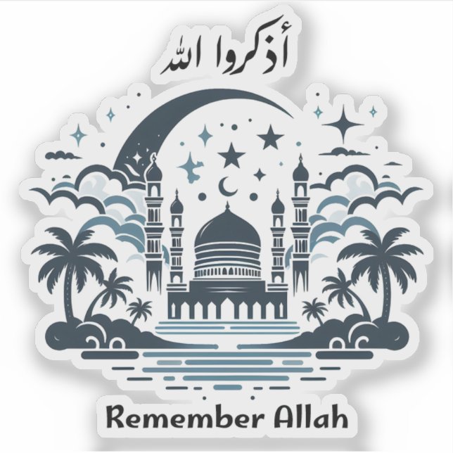 Erinnern Sie sich an Allah Aufkleber (Vorderseite)