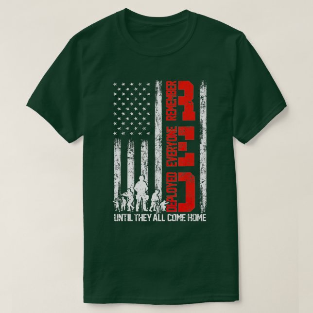 Erinnern Sie sich an alle Veteranen eingesetzt RED T-Shirt (Design vorne)