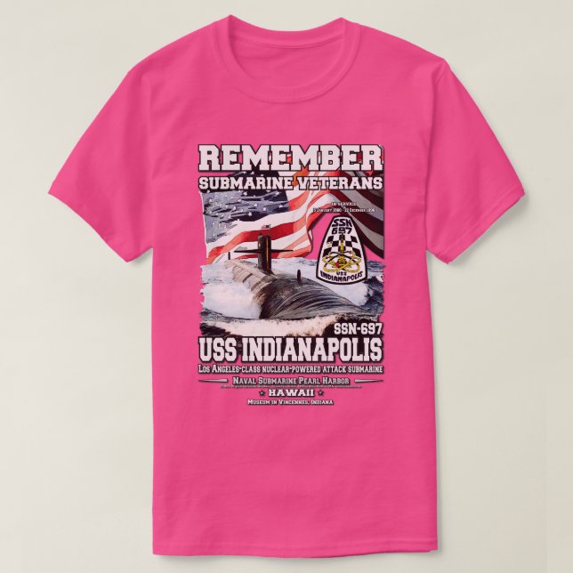 Erinnern Sie sich an den U-Boot-Veteran USS Indian T-Shirt (Design vorne)