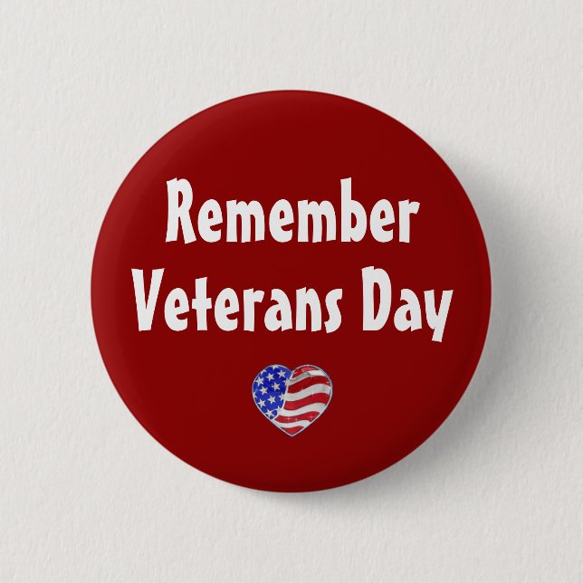 Erinnern Sie sich an den Veteranen-Day-Button Button (Vorderseite)