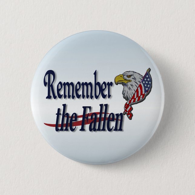 Erinnern Sie sich an gefallen mit Eagle und Flagge Button (Vorderseite)