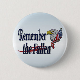 Erinnern Sie sich an gefallen mit Eagle und Flagge Button